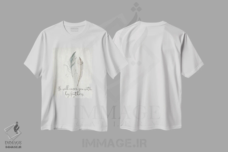 تیشرت سفید طرح دار پرهای او I، تزئینی اثر کیمبرلی آلن | immage.ir