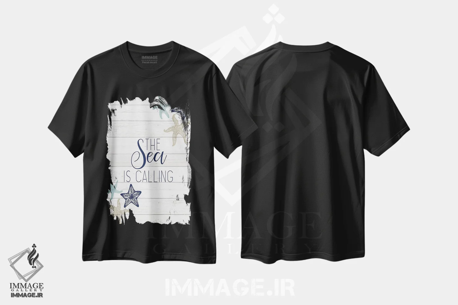 تیشرت مشکی طرح دار دریا III، دکور ساحلی اثر کیمبرلی آلن | immage.ir