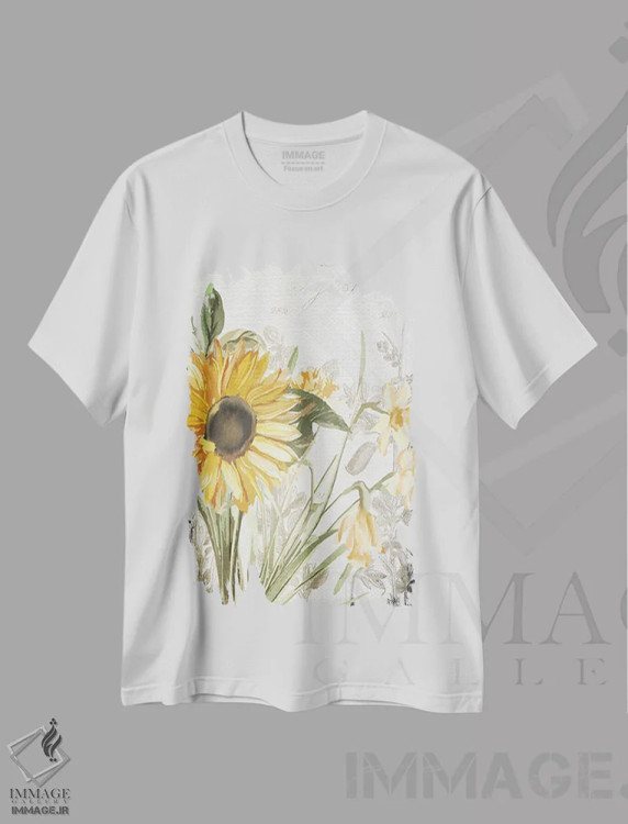 تیشرت سفید طرح دار راهنمای گل وحشی I، تزئینی اثر کیمبرلی آلن | فروشگاه ایماژ