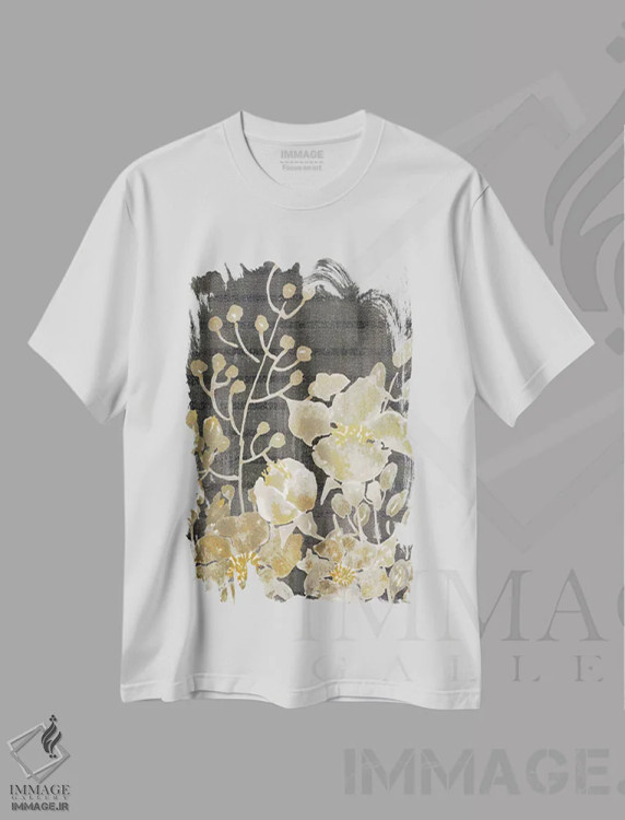 تیشرت سفید طرح دار مزارع طلایی I، دکور معاصر اثر کیمبرلی آلن | immage.ir