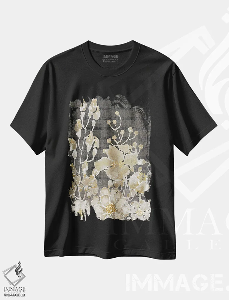تیشرت مشکی طرح دار مزارع طلایی II، دکور معاصر اثر کیمبرلی آلن | immage.ir