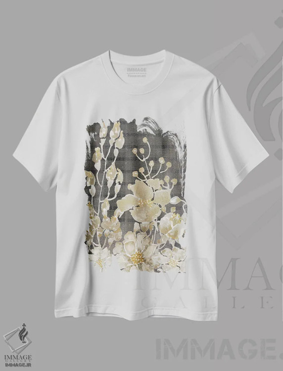 تیشرت سفید طرح دار مزارع طلایی II، دکور معاصر اثر کیمبرلی آلن | فروشگاه ایماژ