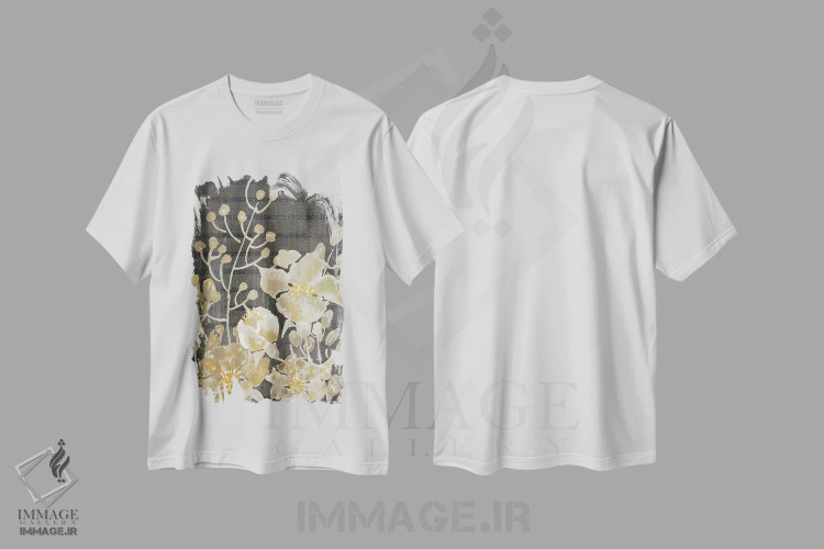 تیشرت سفید طرح دار مزارع طلایی I، دکور معاصر اثر کیمبرلی آلن | immage.ir