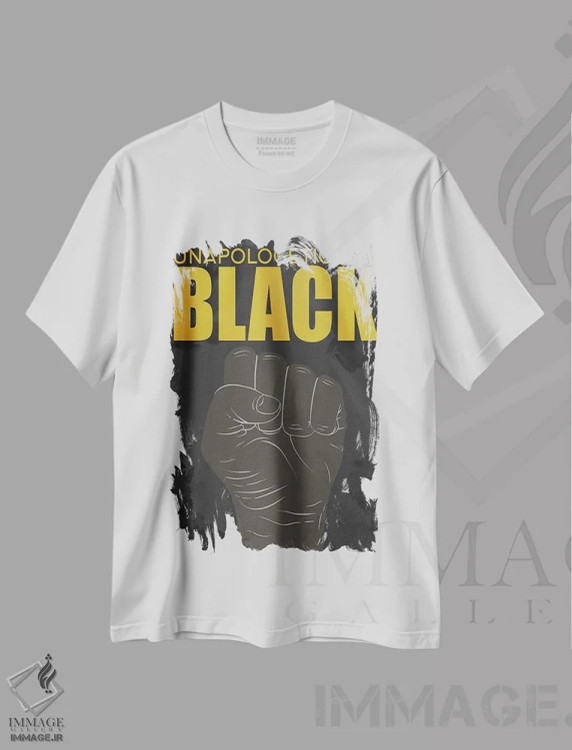 تیشرت سفید طرح دار جان سیاهان مهم است III، هنر آمریکایی آفریقایی تبار اثر کیمبرلی آلن | immage.ir