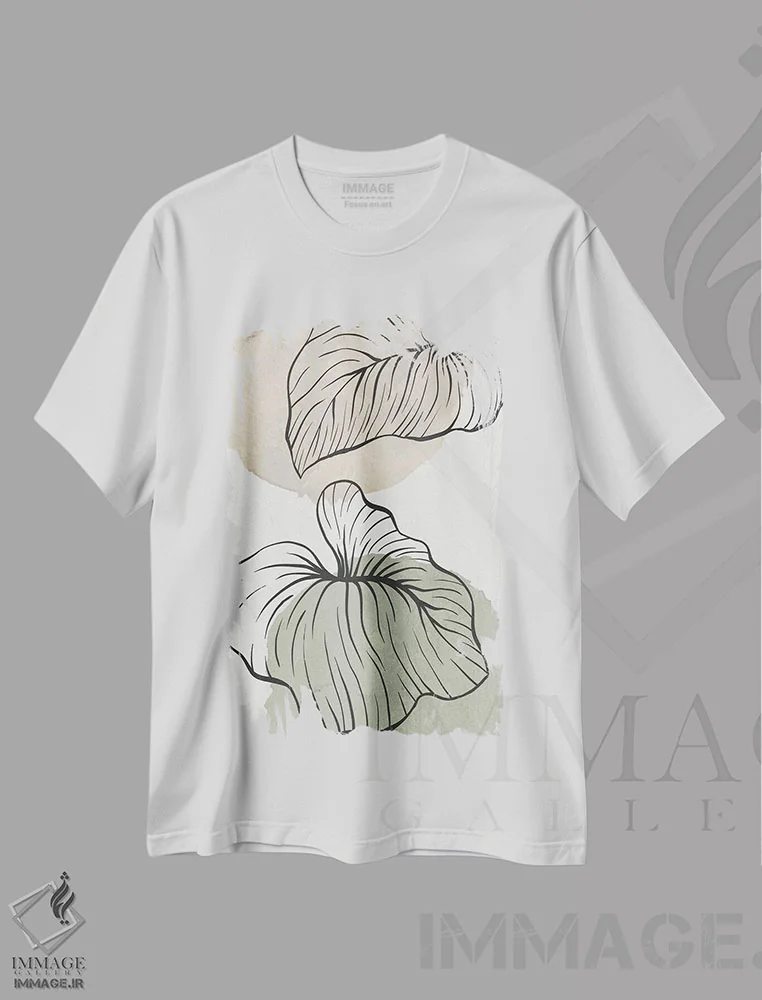 تیشرت سفید طرح دار ارگانیک های نخل ۲، تزئینی اثر کیمبرلی آلن | فروشگاه ایماژ