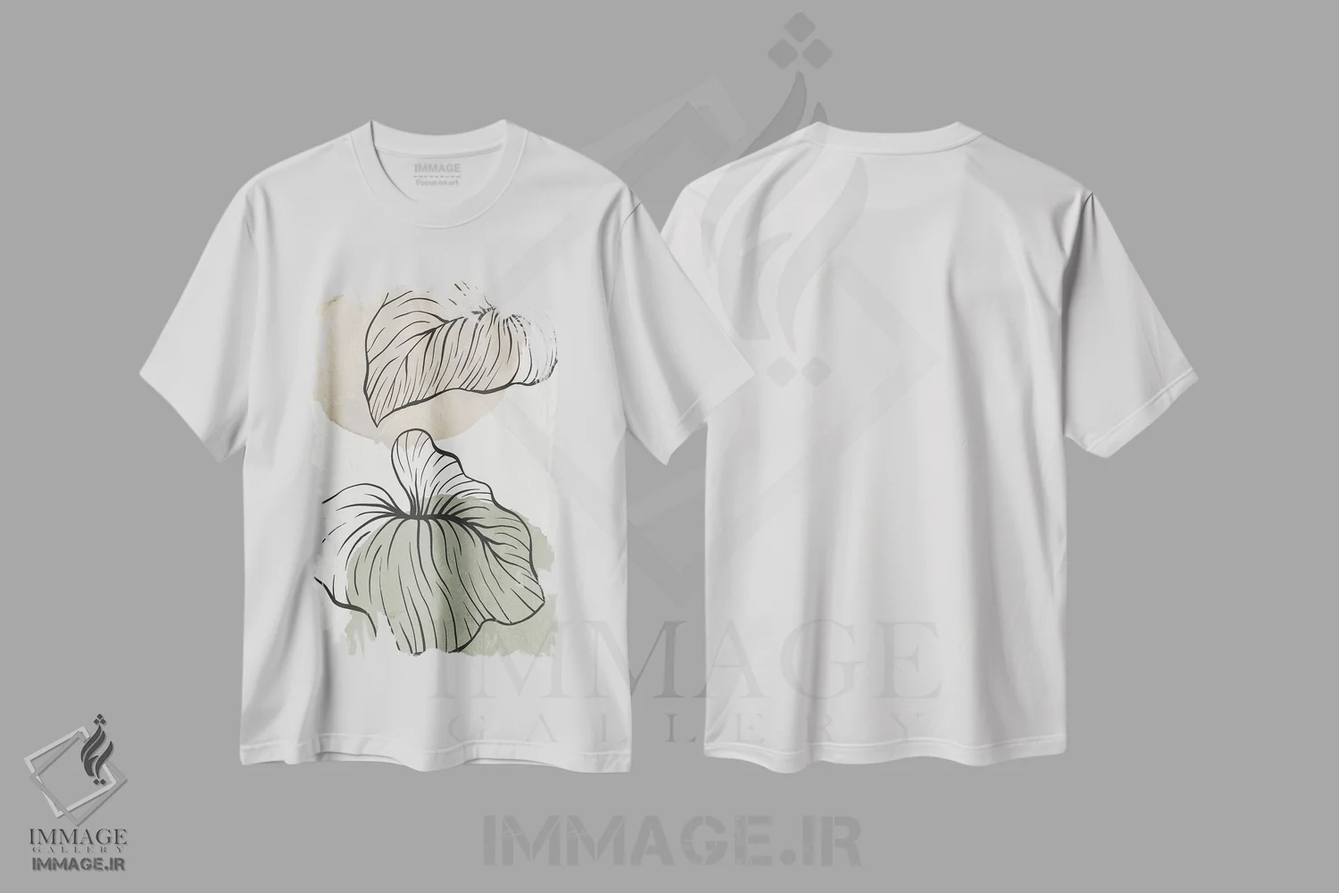 تیشرت سفید طرح دار ارگانیک های نخل ۲، تزئینی اثر کیمبرلی آلن | فروشگاه ایماژ
