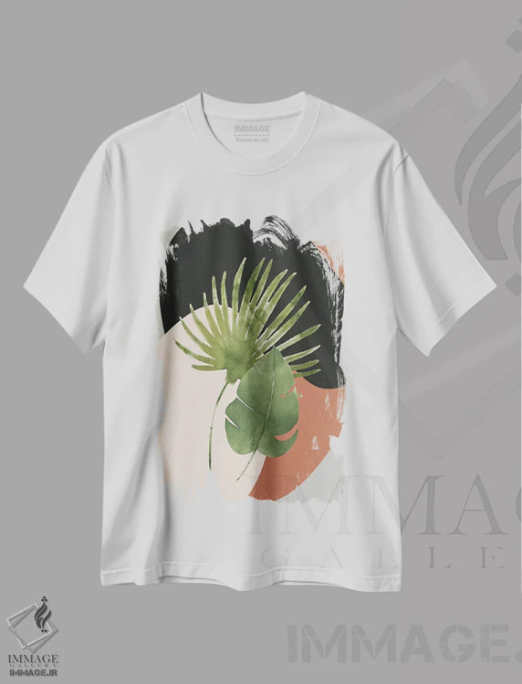 تیشرت سفید طرح دار سنگ ها، تزئینی اثر کیمبرلی آلن | فروشگاه ایماژ