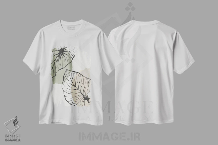 تیشرت سفید طرح دار ارگانیک های نخل ۱، تزئینی اثر کیمبرلی آلن | immage.ir