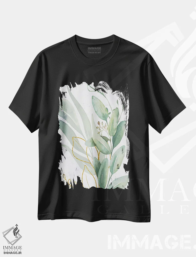تیشرت مشکی طرح دار سبزها تا طلا، مدیوم اثر کیمبرلی آلن | فروشگاه ایماژ