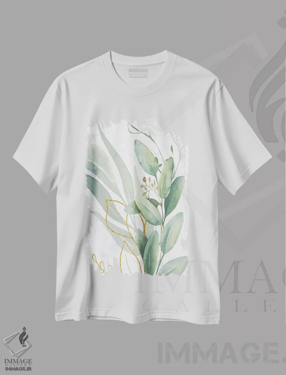 تیشرت سفید طرح دار سبزها تا طلا، مدیوم اثر کیمبرلی آلن | immage.ir