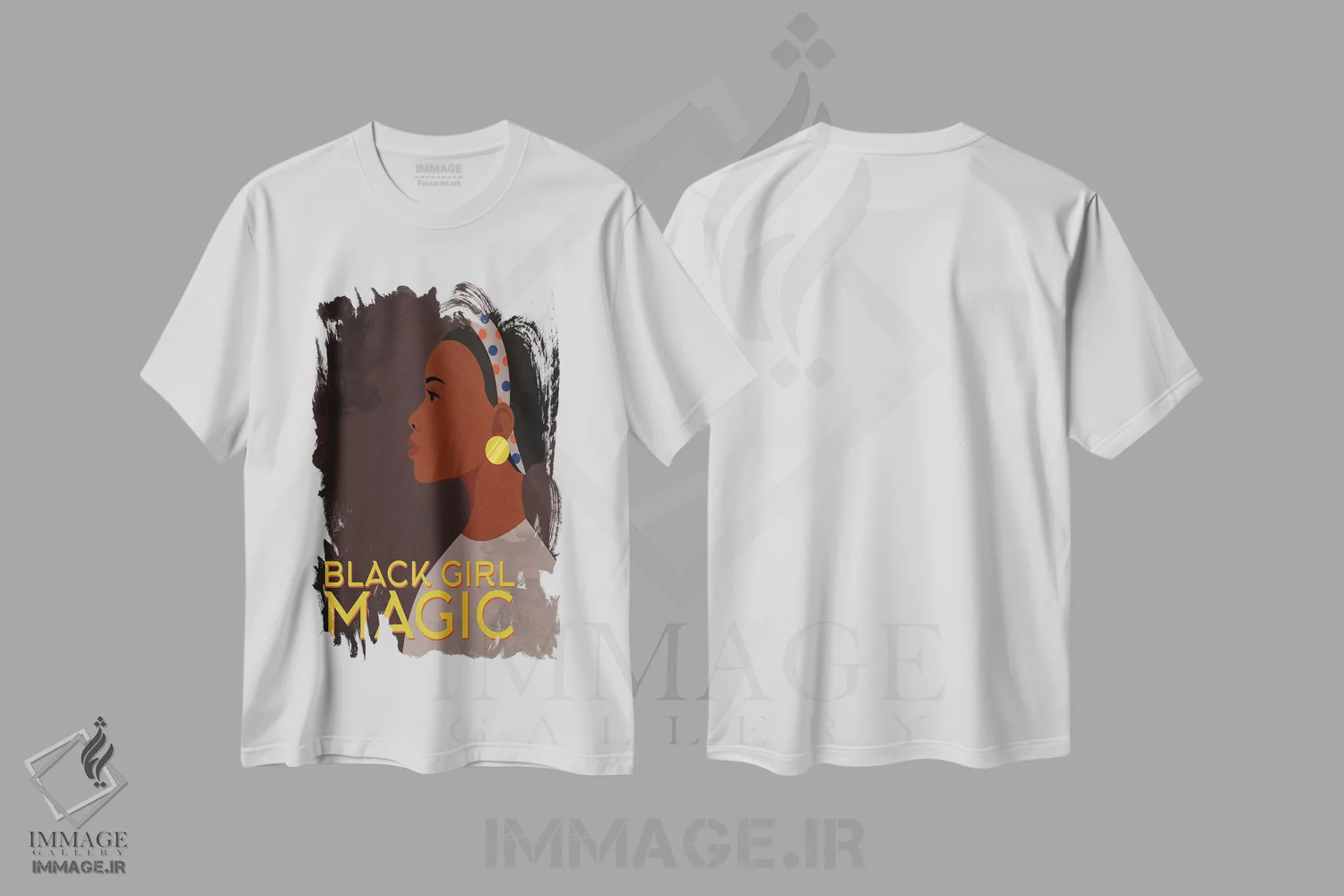 تیشرت سفید طرح دار جادوی دختر سیاه پوست، هنر آمریکایی آفریقایی تبار اثر کیمبرلی آلن | immage.ir