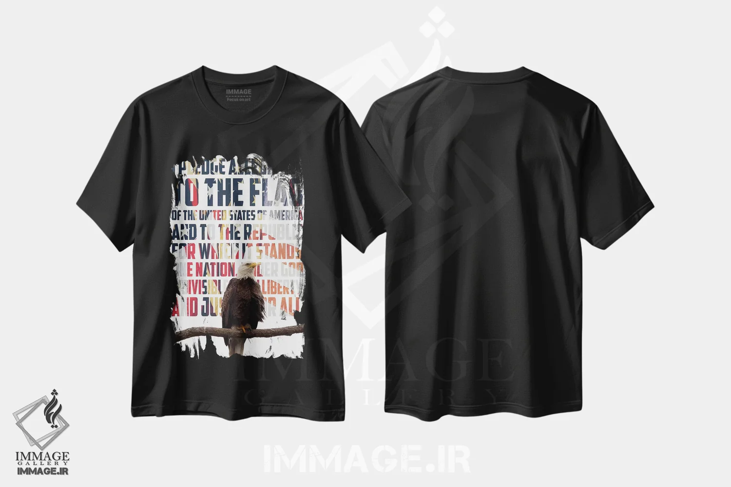 تیشرت مشکی طرح دار سوگند وفاداری، دکور آمریکایی اثر کتی منسفیلد | immage.ir