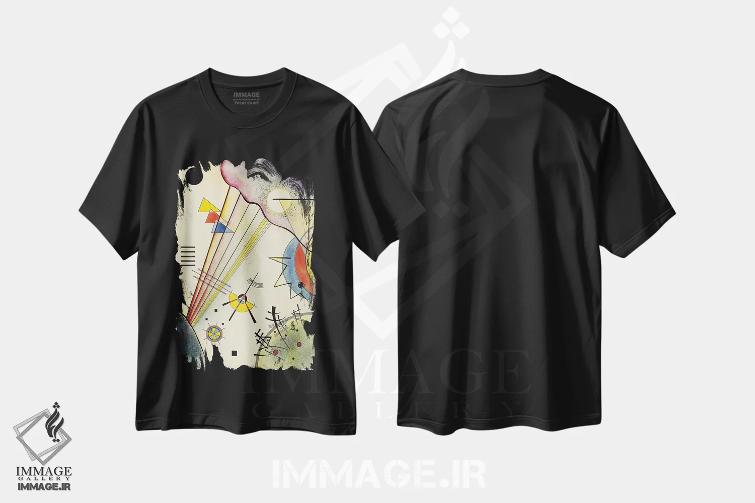 تیشرت مشکی طرح دار 1925,پیوند شفاف، ۱۹۲۵، آبستره اثر واسیلی کاندینسکی | فروشگاه ایماژ
