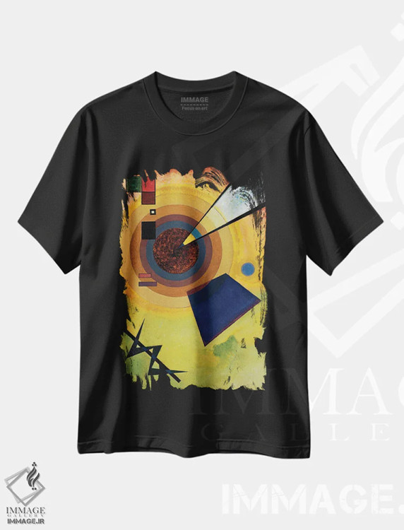 تیشرت مشکی طرح دار 1925,سبز و قرمز، ۱۹۲۵، آبستره اثر واسیلی کاندینسکی | immage.ir