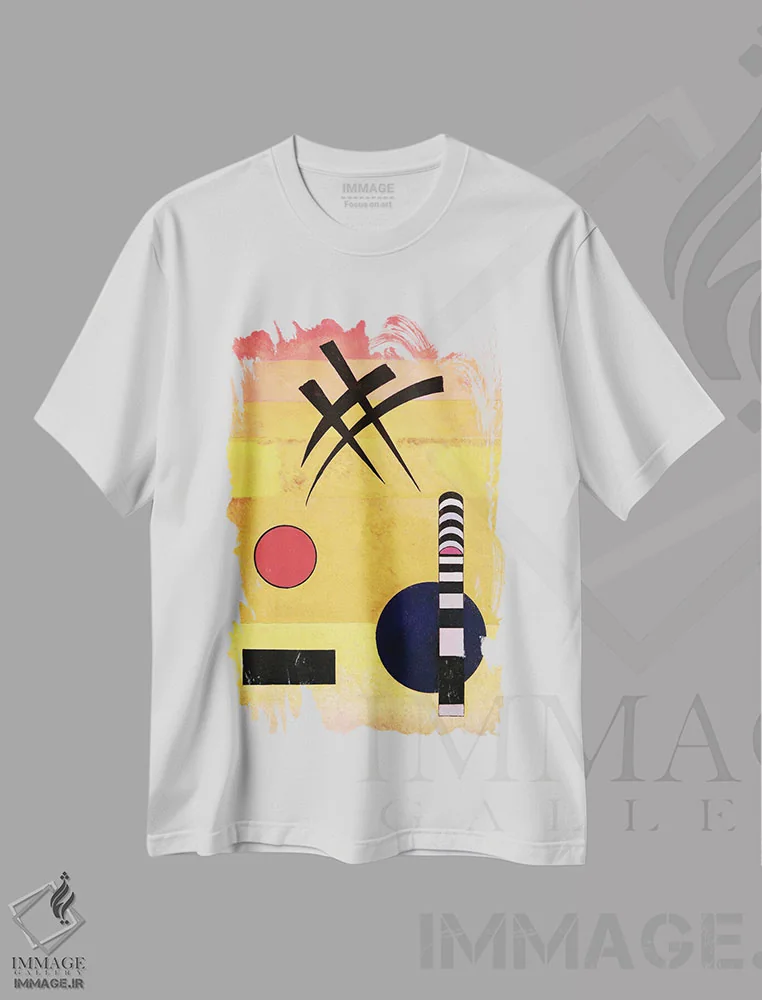 تیشرت سفید طرح دار 1926,نشانه، ۱۹۲۶، آبستره اثر واسیلی کاندینسکی | فروشگاه ایماژ