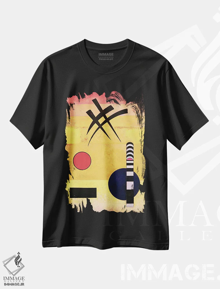 تیشرت مشکی طرح دار 1926,نشانه، ۱۹۲۶، آبستره اثر واسیلی کاندینسکی | immage.ir