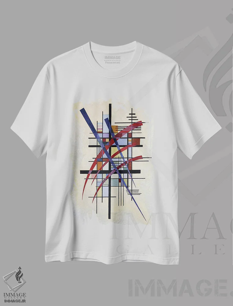 تیشرت سفید طرح دار 1927,نشانه با همراهی، ۱۹۲۷، آبستره اثر واسیلی کاندینسکی | immage.ir