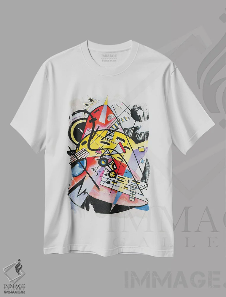 تیشرت سفید طرح دار 1923,نقطه سفید، ۱۹۲۳، آبستره اثر واسیلی کاندینسکی | فروشگاه ایماژ