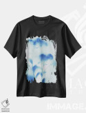 تیشرت مشکی طرح دار گل های دشت مه آلود شماره ۱، آبستره اثر کاترینا کراوِن | فروشگاه ایماژ