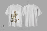 تیشرت سفید طرح دار White and Gold Roses,رزهای سیاه، سفید و طلایی، دکور معاصر اثر کالی ویلسون | immage.ir