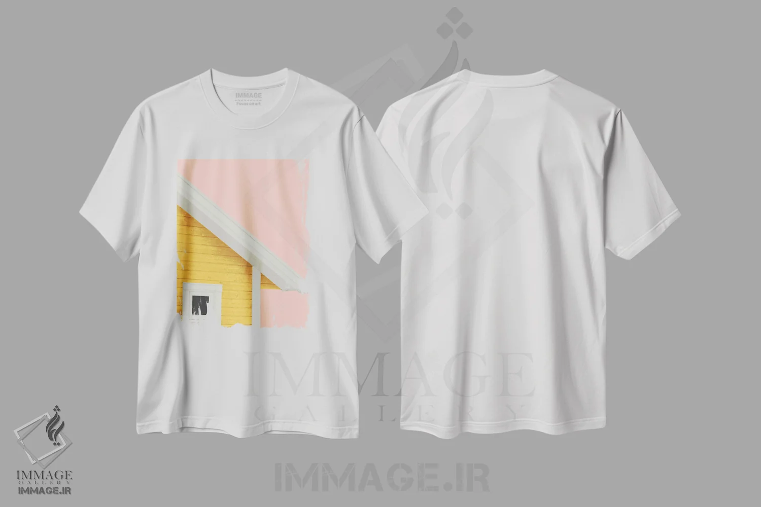 تیشرت سفید طرح دار کلبه تابستانی، دکور کلبه و لژ اثر کالی ویلسون | فروشگاه ایماژ