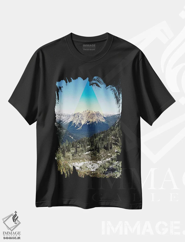 تیشرت مشکی طرح دار قله کوه، مدیوم اثر کالی ویلسون | فروشگاه ایماژ