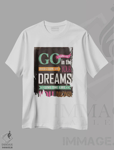 تیشرت سفید طرح دار با اعتماد به نفس پیش برو، هنر فاخر معاصر اثر استر کی | فروشگاه ایماژ