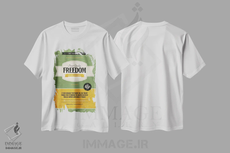 تیشرت سفید طرح دار آزادی، هنر فاخر معاصر اثر استر کی | immage.ir