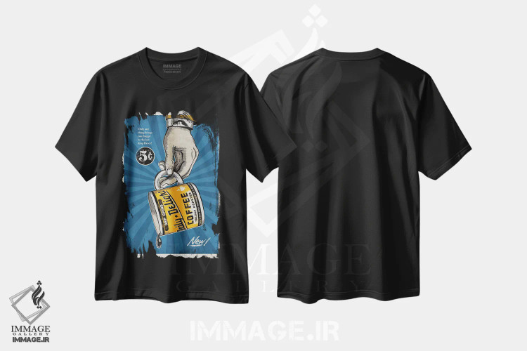 تیشرت مشکی طرح دار شاد تا آخرین قطره، هنر فاخر معاصر اثر استر کی | immage.ir
