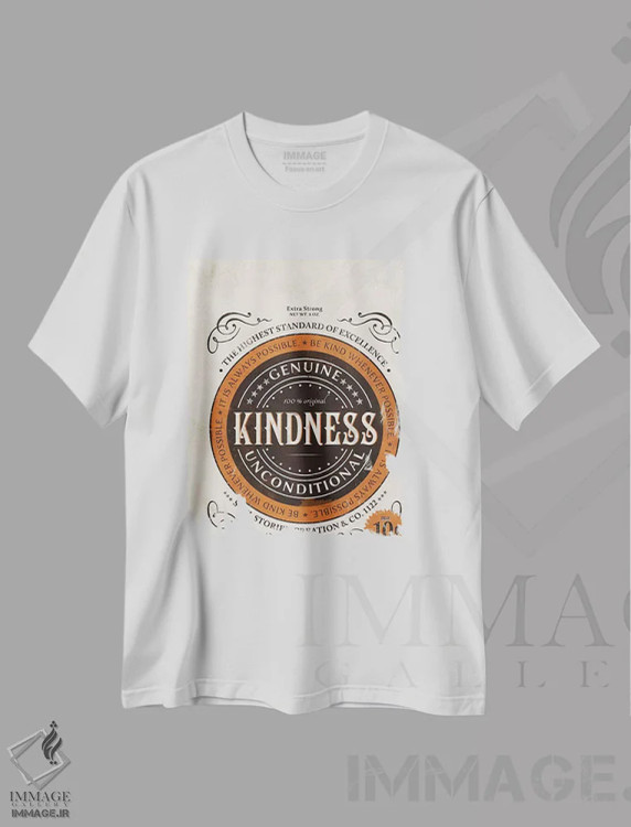 تیشرت سفید طرح دار مهربانی شماره ۲، هنر فاخر معاصر اثر استر کی | فروشگاه ایماژ