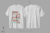 تیشرت سفید طرح دار زندگی یعنی، هنر فاخر معاصر اثر استر کی | immage.ir