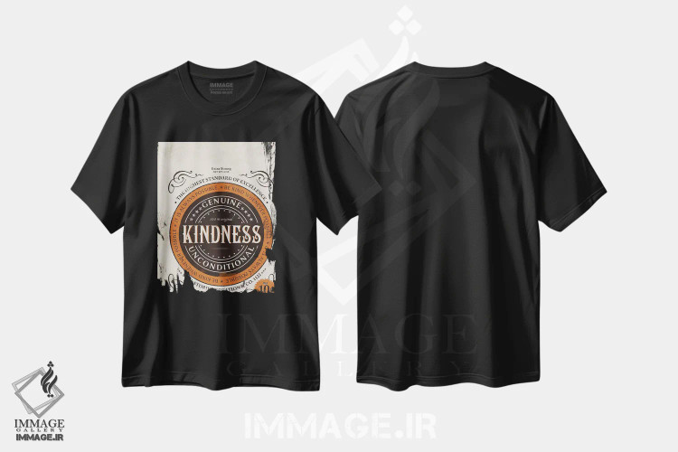 تیشرت مشکی طرح دار مهربانی شماره ۲، هنر فاخر معاصر اثر استر کی | immage.ir