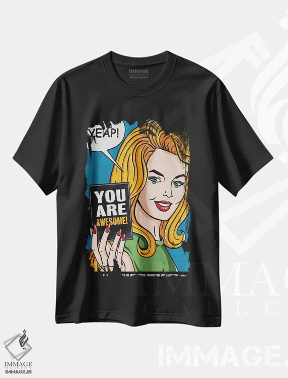 تیشرت مشکی طرح دار تو فوق العاده ای، هنر فاخر معاصر اثر استر کی | فروشگاه ایماژ