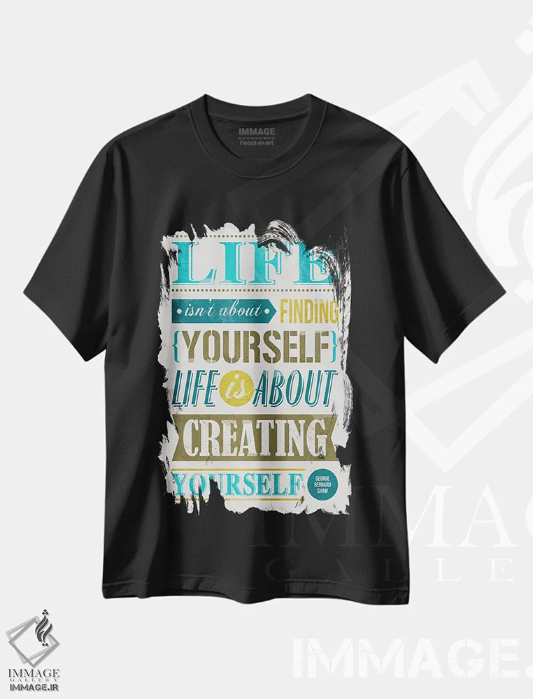 تیشرت مشکی طرح دار خودت را بساز، هنر فاخر معاصر اثر استر کی | immage.ir