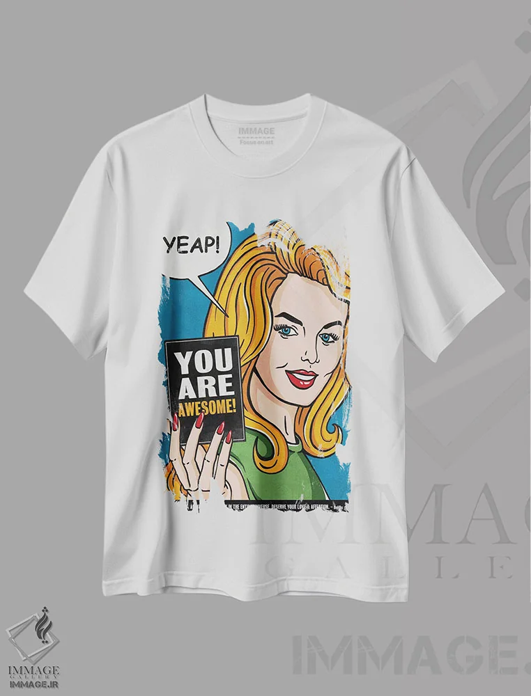 تیشرت سفید طرح دار تو فوق العاده ای، هنر فاخر معاصر اثر استر کی | immage.ir