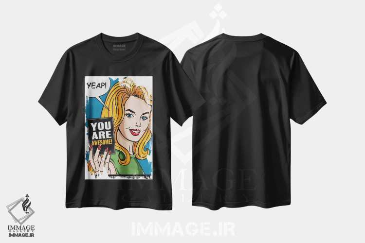 تیشرت مشکی طرح دار کاپ کیک، هنر فاخر معاصر اثر استر کی | فروشگاه ایماژ