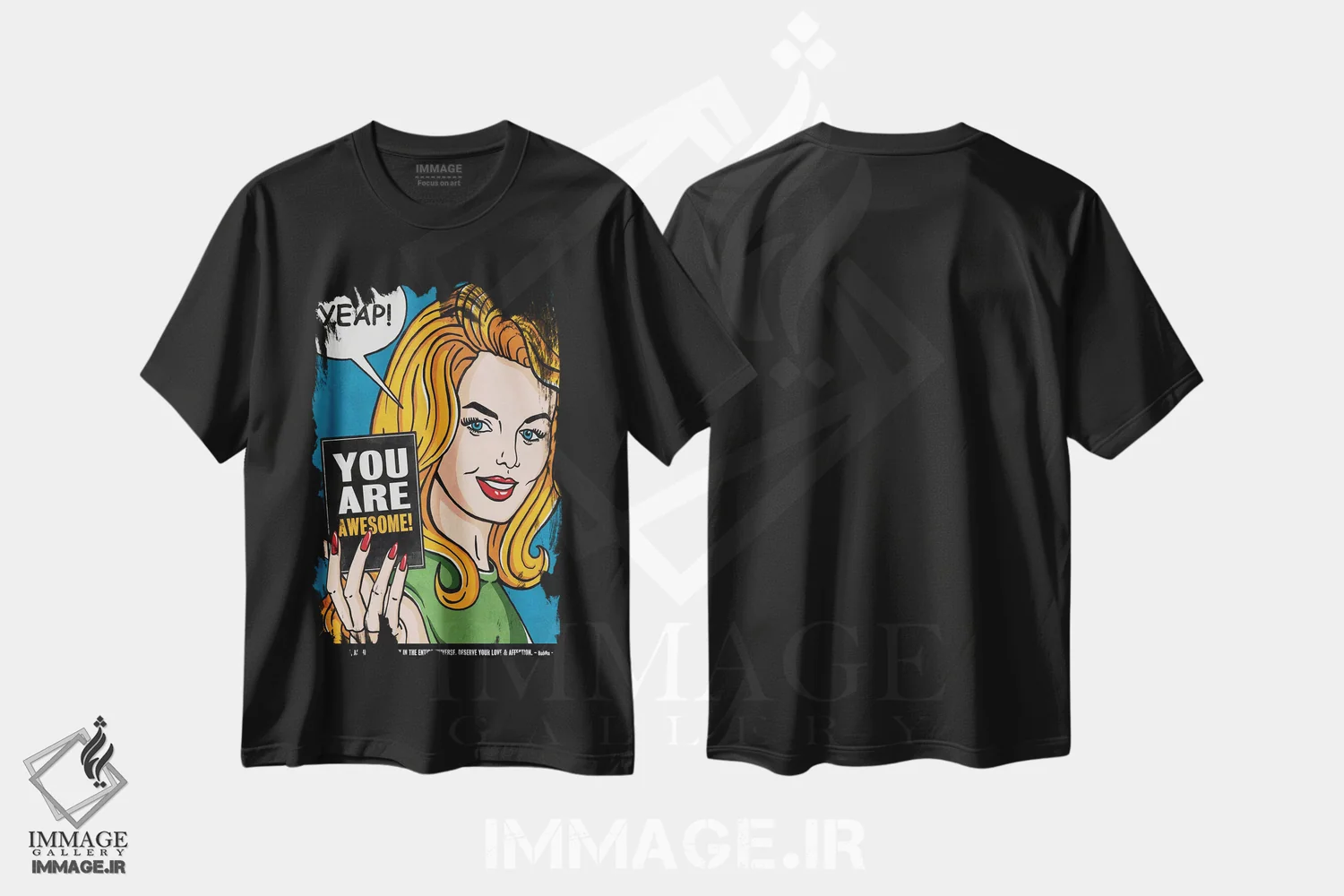 تیشرت مشکی طرح دار تو فوق العاده ای، هنر فاخر معاصر اثر استر کی | فروشگاه ایماژ