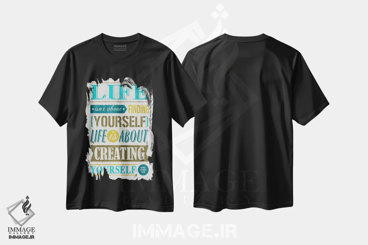 تیشرت مشکی طرح دار خودت را بساز، هنر فاخر معاصر اثر استر کی | immage.ir
