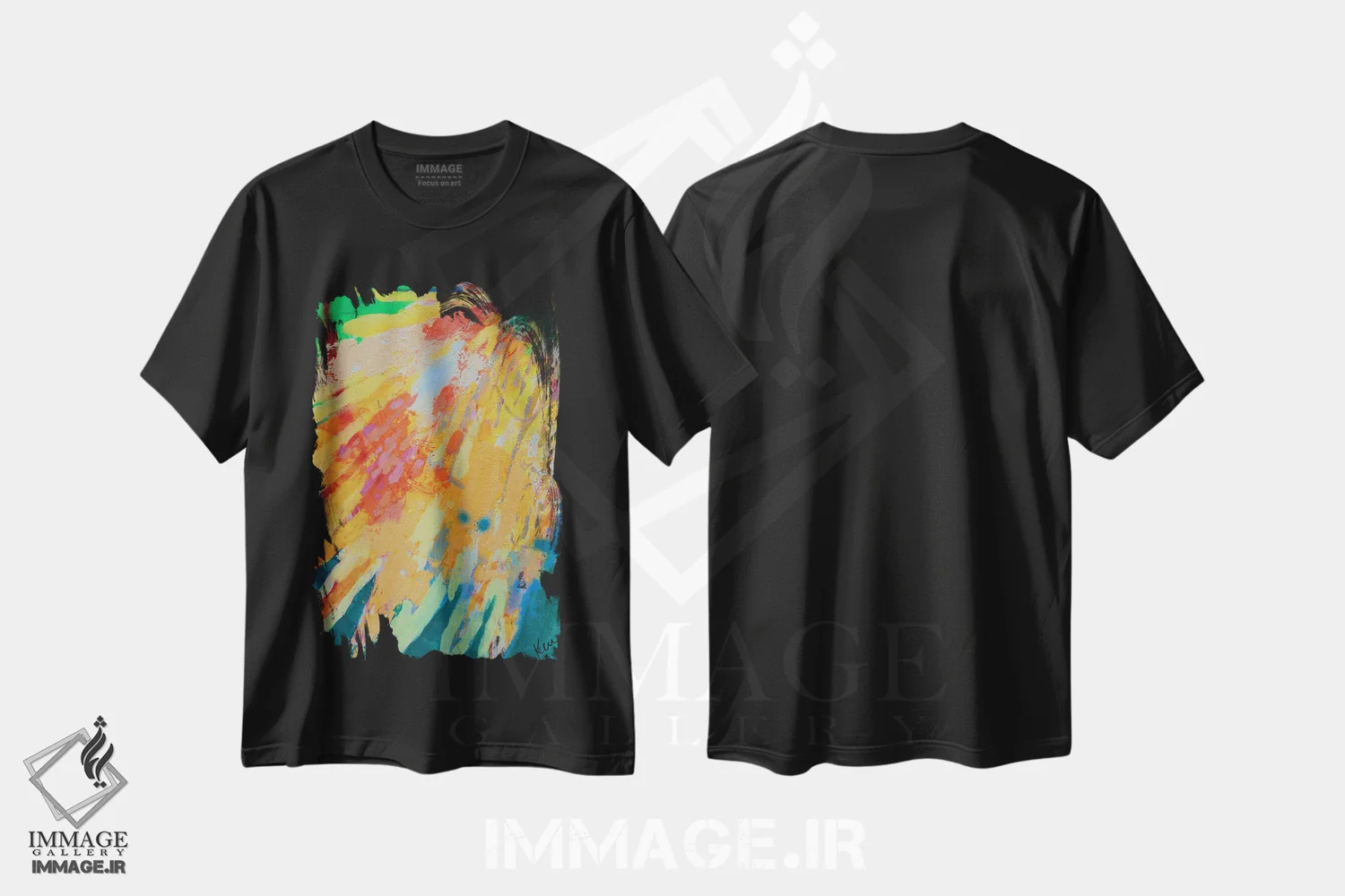 تیشرت مشکی طرح دار درون خورشید ذوب شو، دکور معاصر اثر کری مک کیب | فروشگاه ایماژ