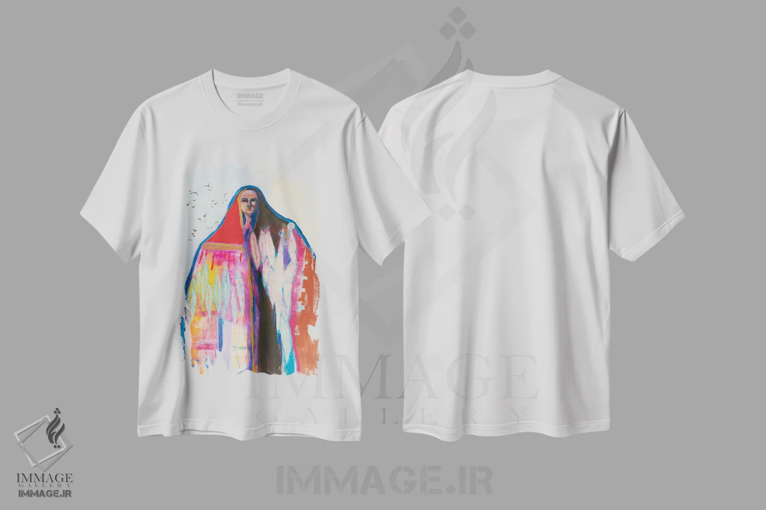 تیشرت سفید طرح دار گفتگو با پرندگان، دکور معاصر اثر کری مک کیب | immage.ir