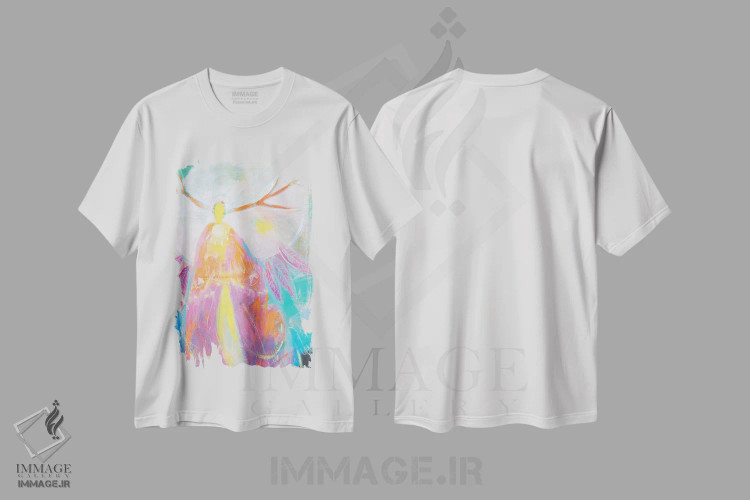 تیشرت سفید طرح دار راهنمایم باش تا سوی نور، تزئینی اثر کری مک کیب | فروشگاه ایماژ