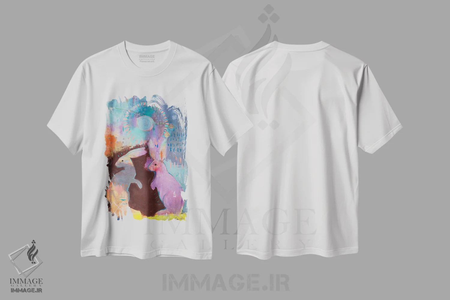 تیشرت سفید طرح دار جادوی خرگوش اثر کری مک کیب | immage.ir