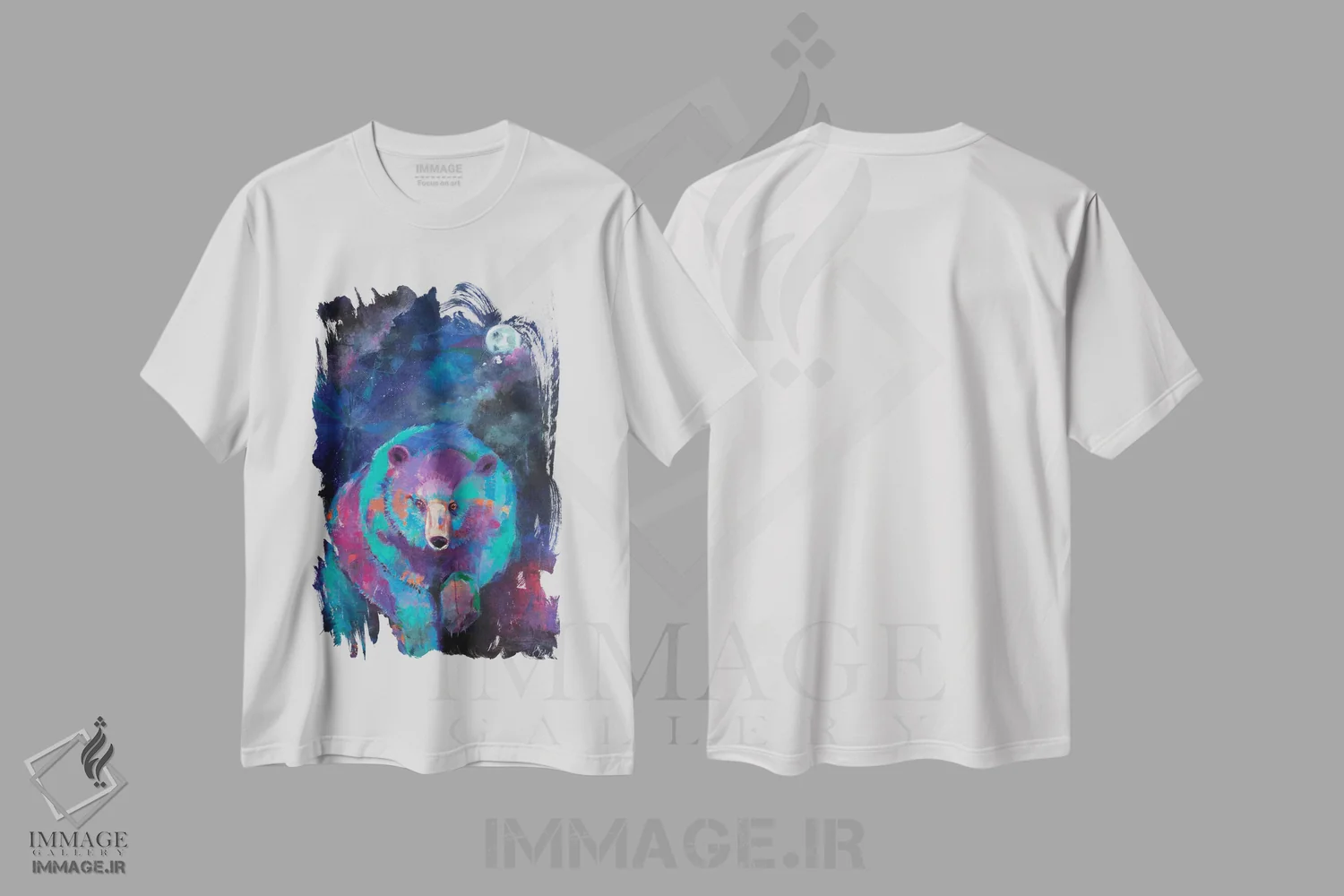 تیشرت سفید طرح دار گشت شبانه خرس اثر کری مک کیب | immage.ir