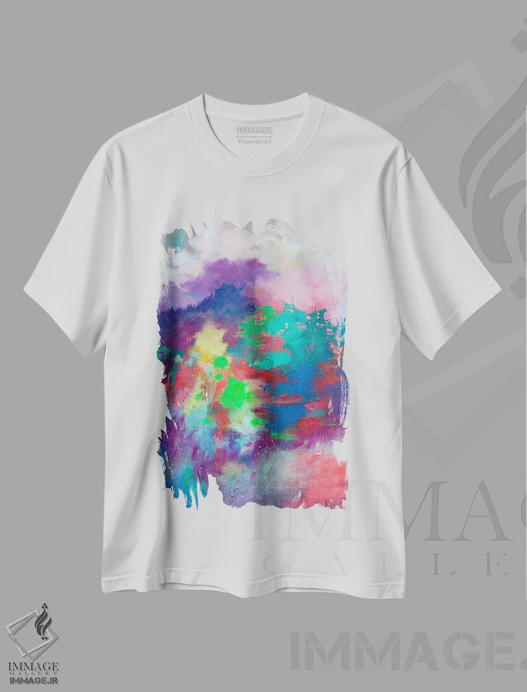 تیشرت سفید طرح دار مسیر درهم تنیده اثر کری مک کیب | فروشگاه ایماژ