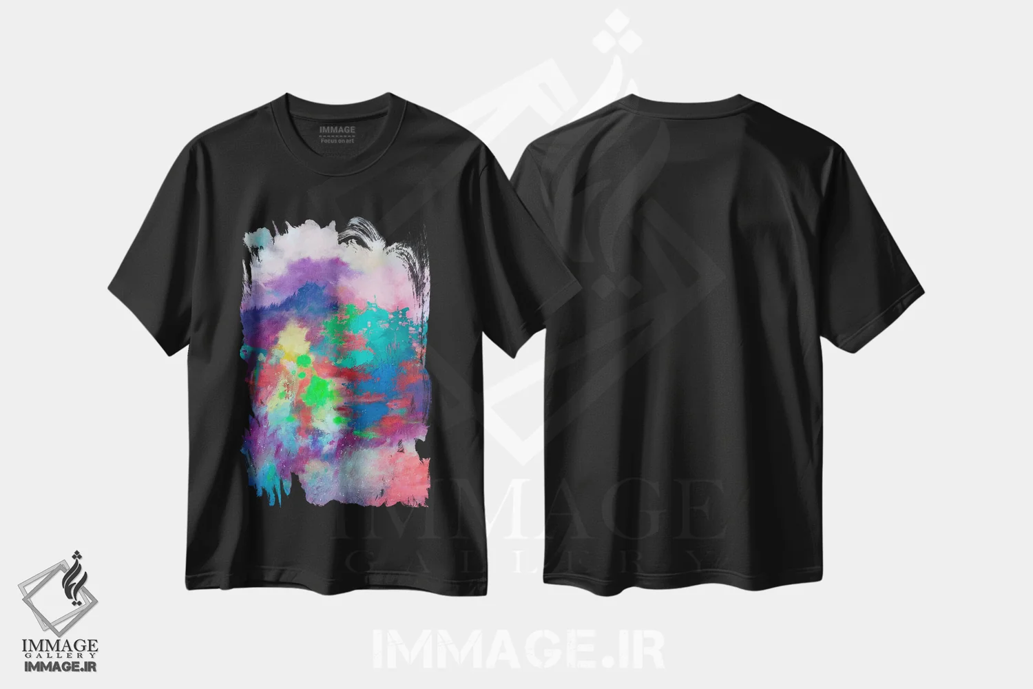 تیشرت مشکی طرح دار مسیر درهم تنیده اثر کری مک کیب | immage.ir