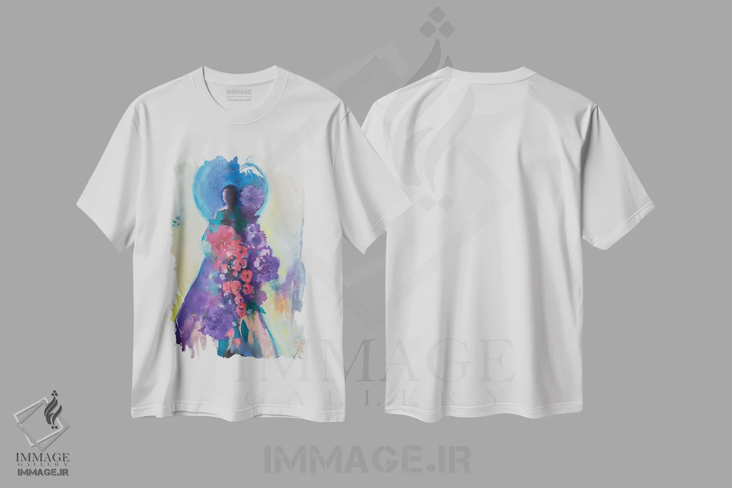 تیشرت سفید طرح دار تقدیم وفور، هنر فاخر معاصر اثر کری مک کیب | فروشگاه ایماژ