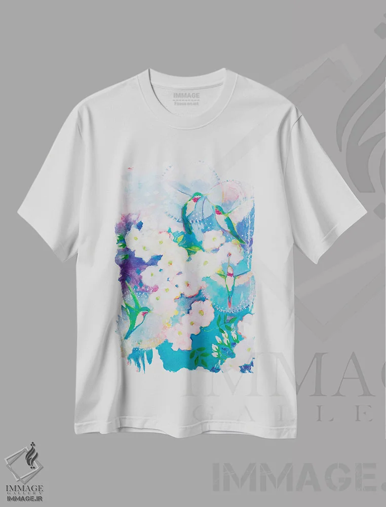 تیشرت سفید طرح دار خوشامد پرمانند، مدیوم اثر کری مک کیب | immage.ir