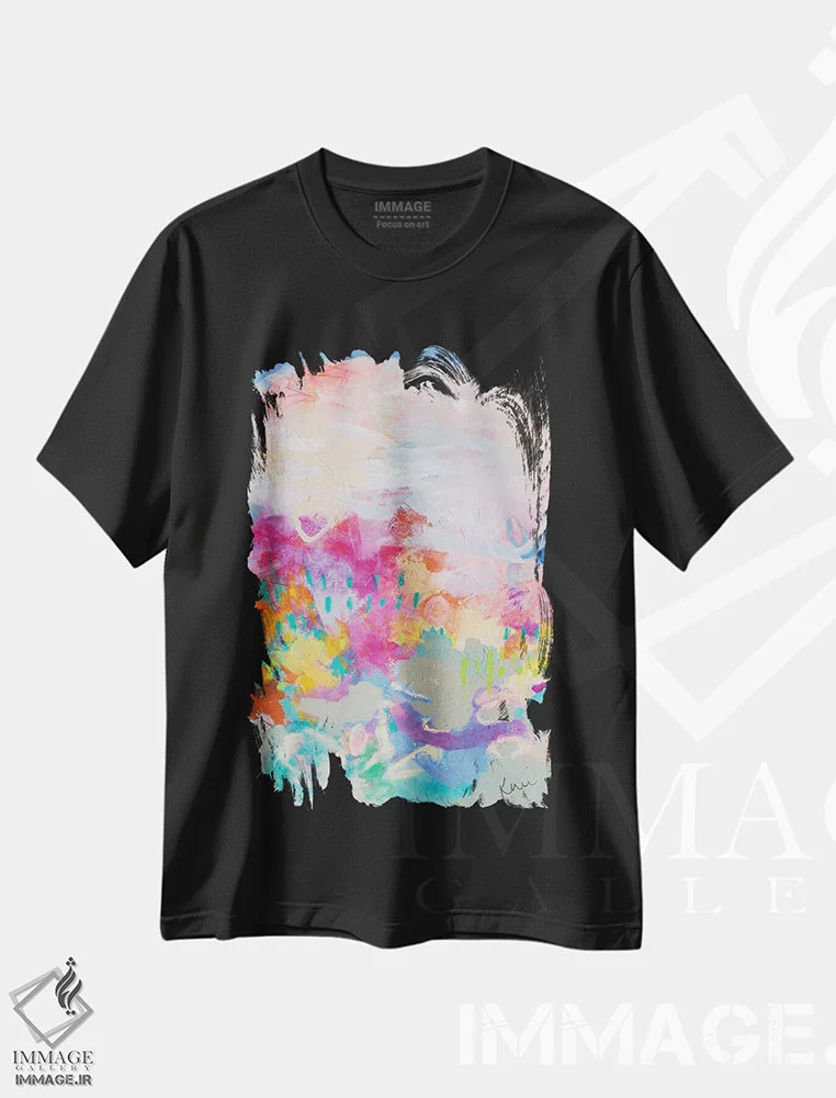 تیشرت مشکی طرح دار شادمانی ات شکل خواهد گرفت اثر کری مک کیب | فروشگاه ایماژ