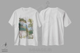 تیشرت سفید طرح دار منظره جنگلی شماره ۳، دکور کلبه و لژ اثر کاتیا بلینی | immage.ir