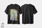 تیشرت مشکی طرح دار برکهٔ شکوفه دار، هنر فاخر معاصر اثر کاتیا بلینی | فروشگاه ایماژ